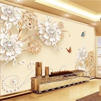custom wallpaper 3d murals butterfly love flower jewelry 5d tv background wall papers home decor papier peint mural 3d wallpaper
