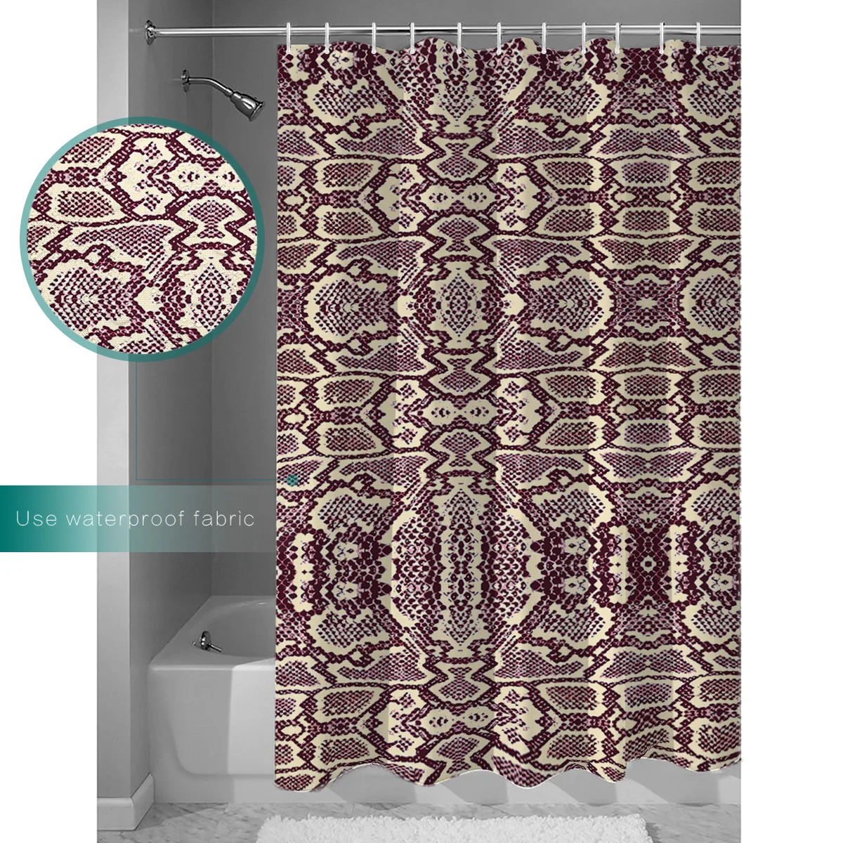 Животные узор змеиный принт PrupleFabric занавеска для душа s ванной Аксессуары наборы