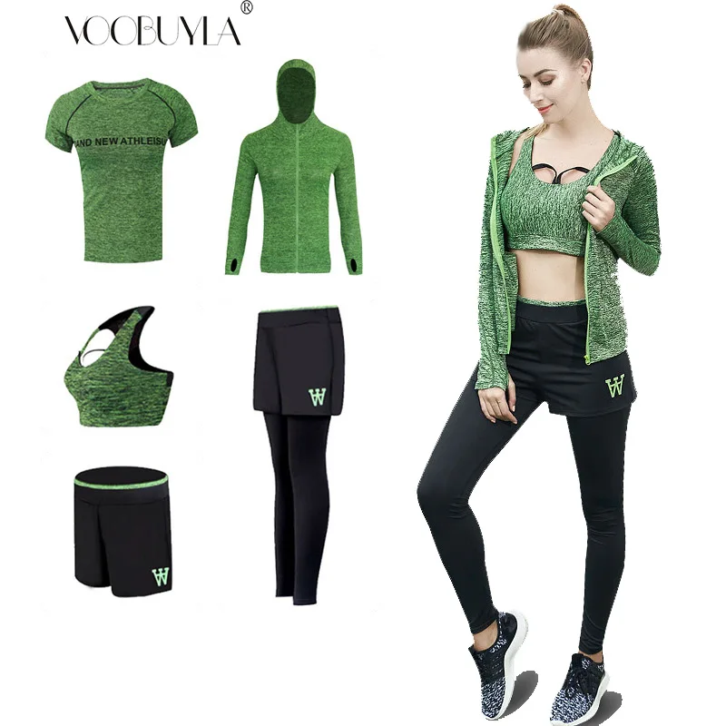 Voobuyla/5 шт./компл. женские длинные штаны для бега домашнего спортзала йоги
