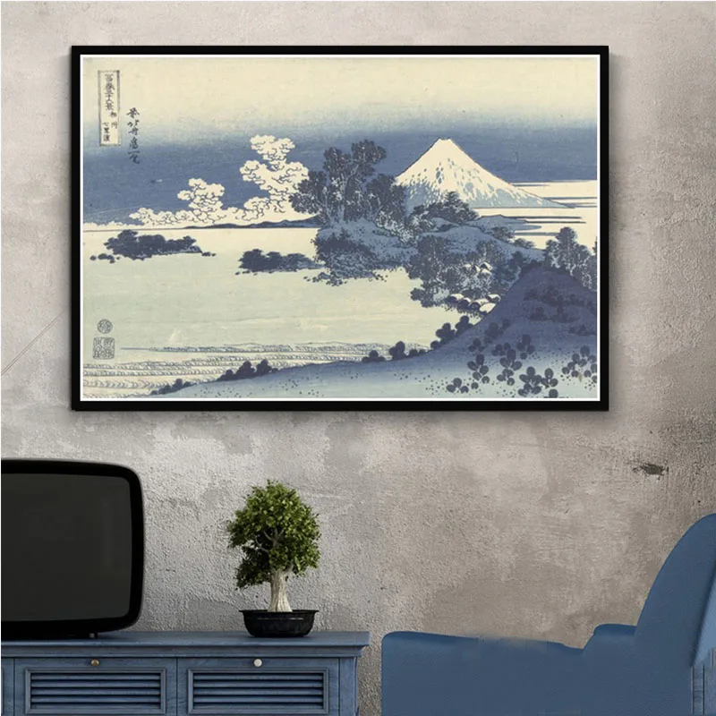 0011 Kanagawa виды крепление Кацусика Хокусай Волна художественный постер Картина Настенная картина домашний декор плакаты и принты - Цвет: 0011