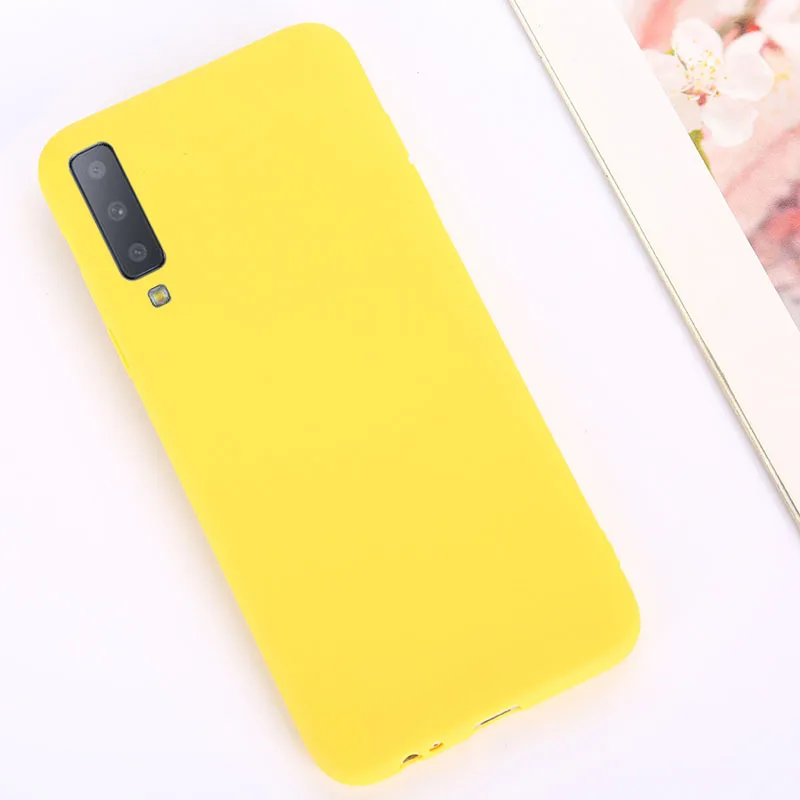Yellow Карамельный цвет чехол для samsung Galaxy S10 A10 A50 A30 A70 A40 A20 A60 A6 A8 A7 S8 S9 плюс Note10 8 9 силиконовый матовый ТПУ чехол - Цвет: Yellow