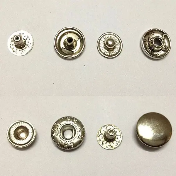 

10 mm Silver Snap Fasteners Nickel Popper Press Stud Sewing Leather Button 1000 Sets/lot