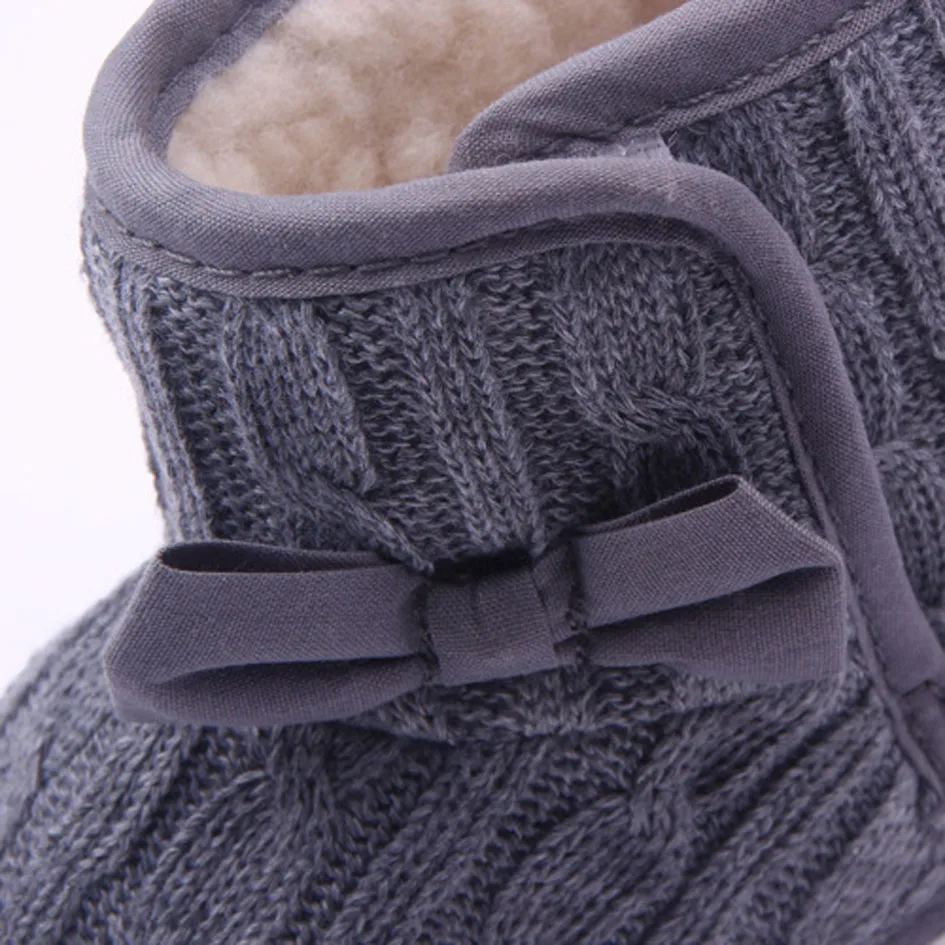 2017 Осень Зима Новорожденных Девочек Снег Сапоги Вязаные Baby Shoes мягкой Подошвой
