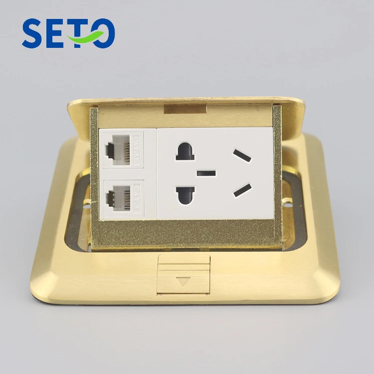Выдвижная розетка для пола SeTo Сетевая RJ45 Cat5e + Tel RJ11 Cat3 с пятью отверстиями