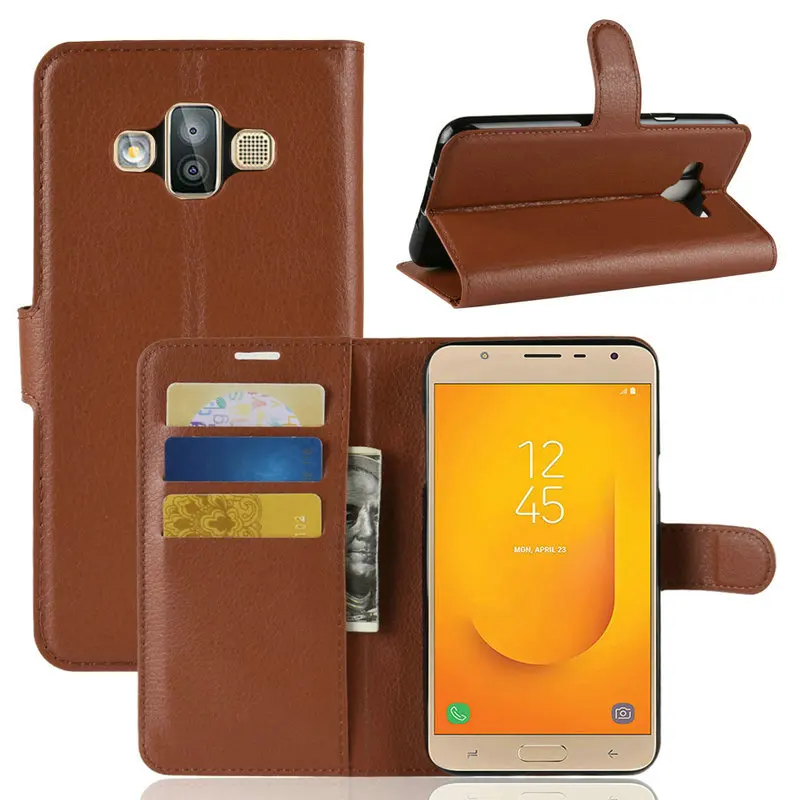 

Wallet Phone Case for Samsung Galaxy J7 Duo 2018 SM-J720F 5.5" Flip Leather Cover Etui Fundas