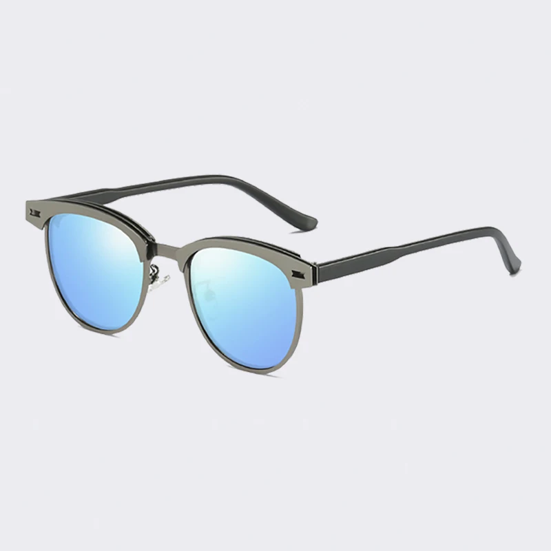 C3Blue mirror AOFLY, модные женские солнцезащитные очки, металлическая полуоправа, солнцезащитные очки для женщин, фирменный дизайн, Ретро стиль, квадратные зеркальные оттенки, UV400, Gafas - Цвет линз: C3Blue mirror