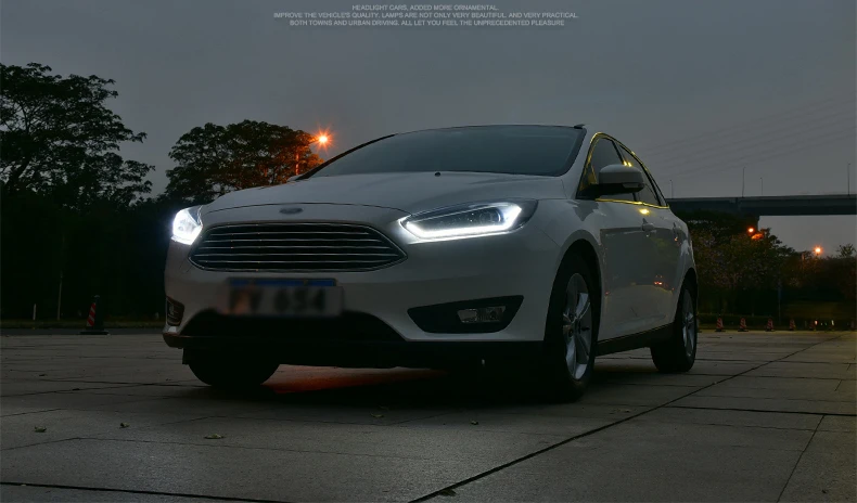 Ownsun New Eagle Eyes светодиодный DRL биксеноновые фары с объективом для Ford Focus