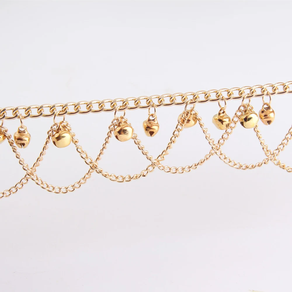 Новый Мода Для женщин кисточкой цепь звук колокола золотой металлической цепью