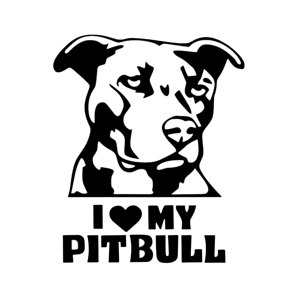 15 5x13 см Виниловая наклейка с надписью I LOVE MY PITBULL водонепроницаемые декоративные
