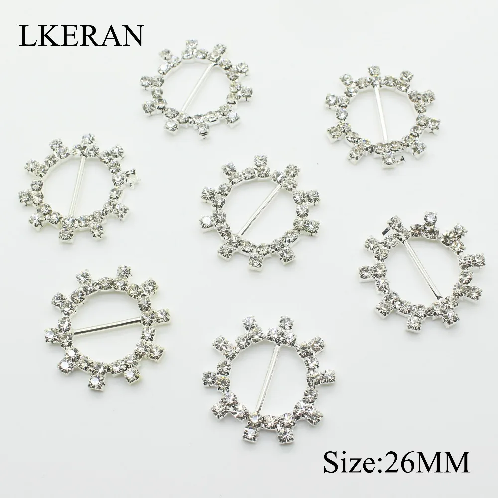 Новинка 10 шт./лот 26 мм пряжки из горного хрусталя в форме цветка алмазные