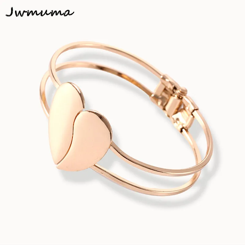 2018 New Fashion Two-sided Heart-shaped bracelet Women's metal alloy Gold accessories Jewelry Gifts For Women | Украшения и