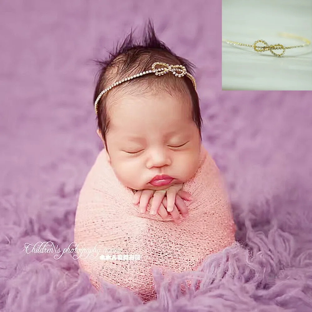 newborn headband photography handmade infant Hairbands crystal butterfly bow hair accessories props 0-2 weeks baby | Детская одежда и