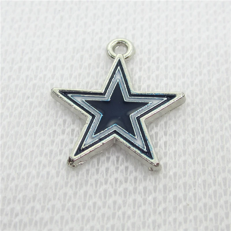 20 шт./лот ковбойские звезды Подвески футбол спорт Шарм Висячие отверстия