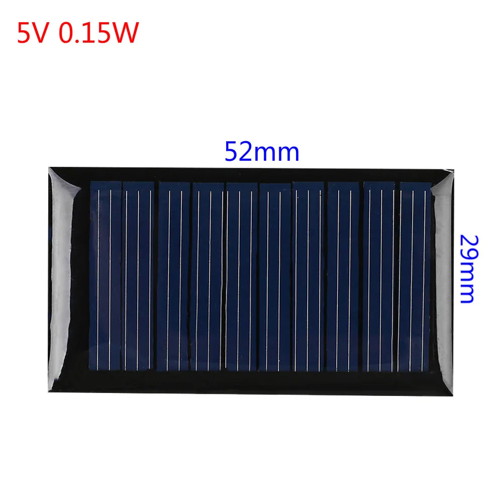 0.15W 5V 0,15 Вт/0,25 Вт/1 Вт 5 В мини солнечная панель зарядное устройство поликристаллический портативный DIY Аккумулятор Зарядное устройство модуль для телефонов на открытом воздухе - Цвет: 0.15W 5V