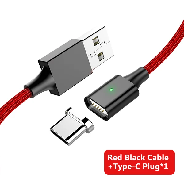 Red Cable 1 Plug ACCEZZ Сильный магнитный кабель для быстрой зарядки для iphone XS MAX XR Micro usb type C для samsung Xiaomi Redmi Магнитный кабель для передачи данных - Цвет: Red Cable 1 Plug