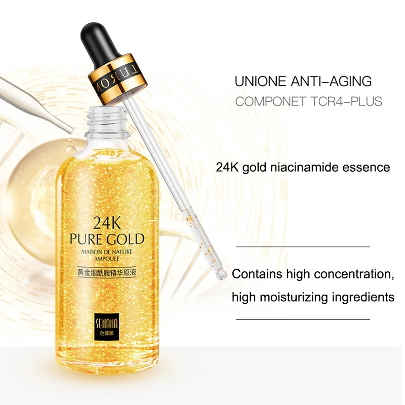 Покрытыем цвета чистого 24 каратного золота с натуральным крем для лица против