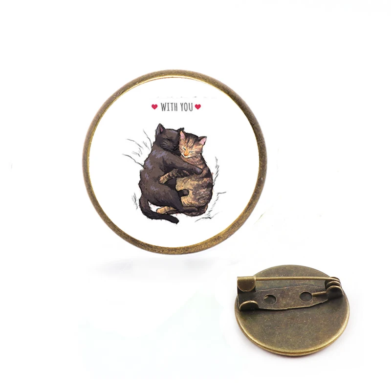 Новинка 2019 Милые Броши в виде кота для женщин и мужчин серебряный черный
