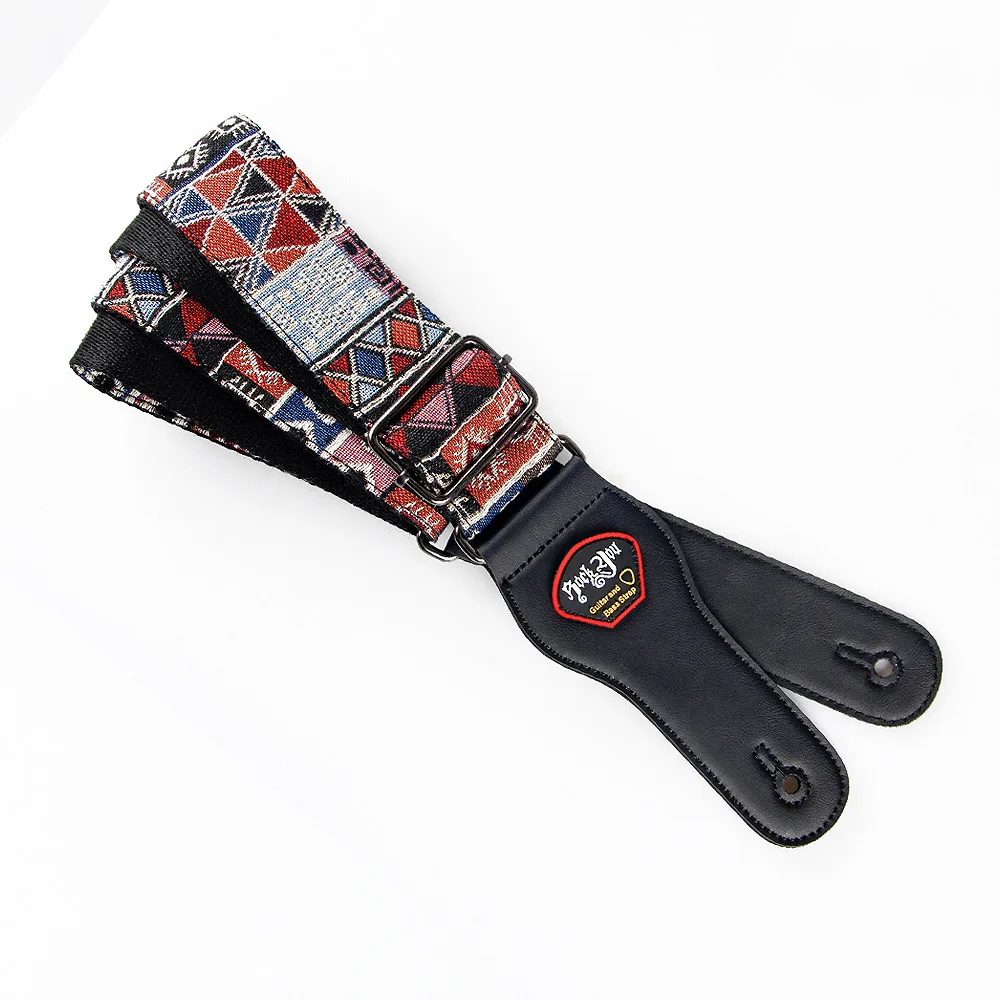 

YUEKO cotton embroidery durable guitar strap classical national style guitar straps for acoustic classical bass guitar strap