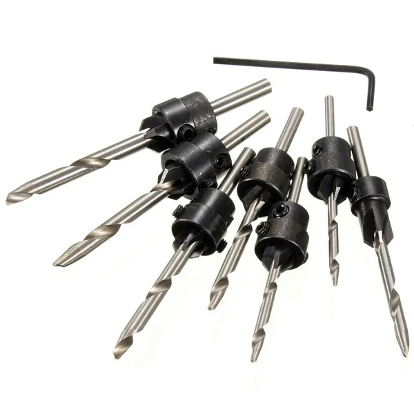 

Power Tool 2 Sets/lot _ 7pcs Carpentry Countersink Drill Bit Set 5-12# Woodworking Tools