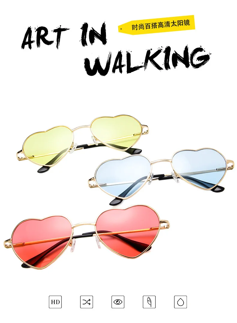 Солнцезащитные очки в форме сердца для мужчин и женщин модные брендовые