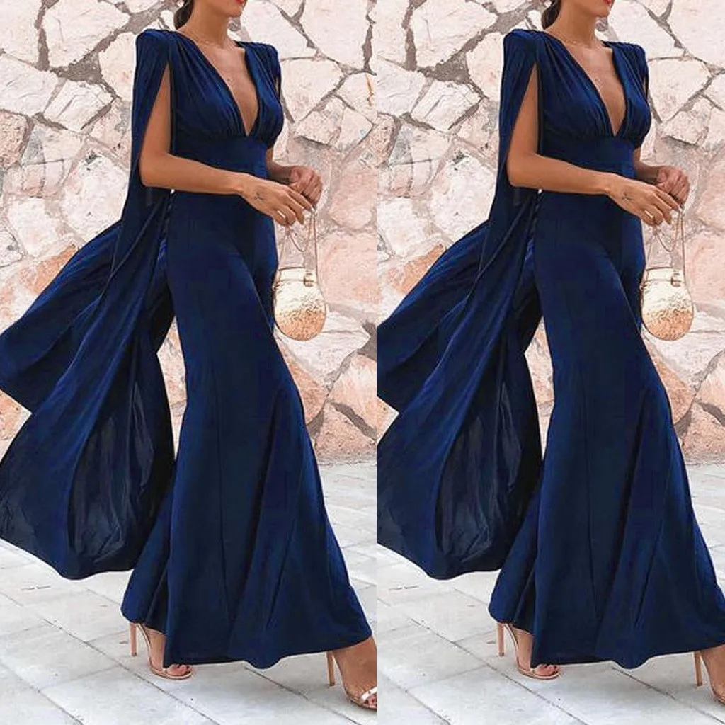 Сексуальное платье с рукавами-плащами летнее женское v-образным вырезом и