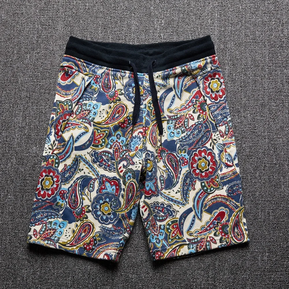 Лето свободного покроя мужчины шорты с рисунком Высокое качество хлопок-мужчин