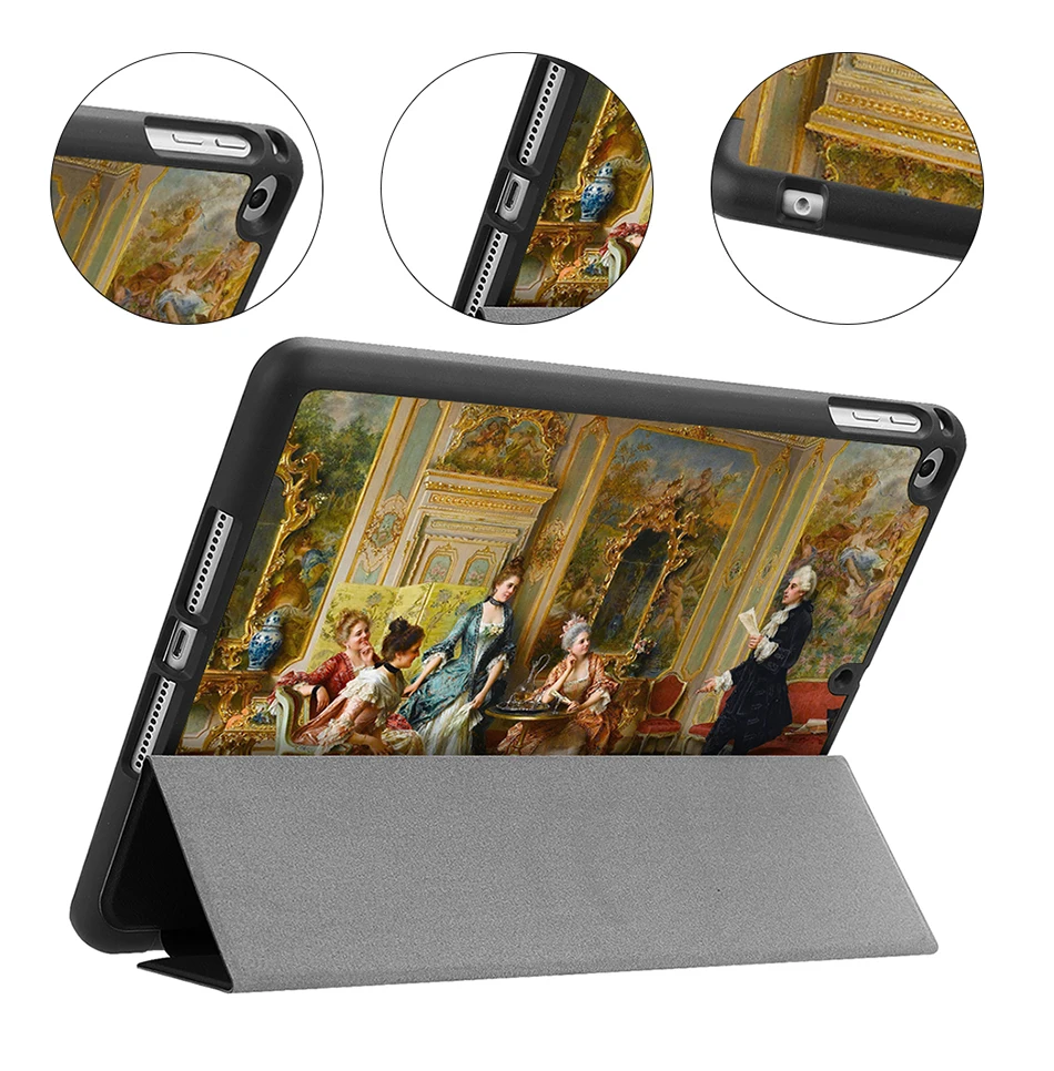 MTT чехол с масляным рисунком для iPad 9,7 дюймов TPU кожаный смарт-чехол для iPad Air 1 Air 2 Авто Режим сна/пробуждения планшет защитный чехол