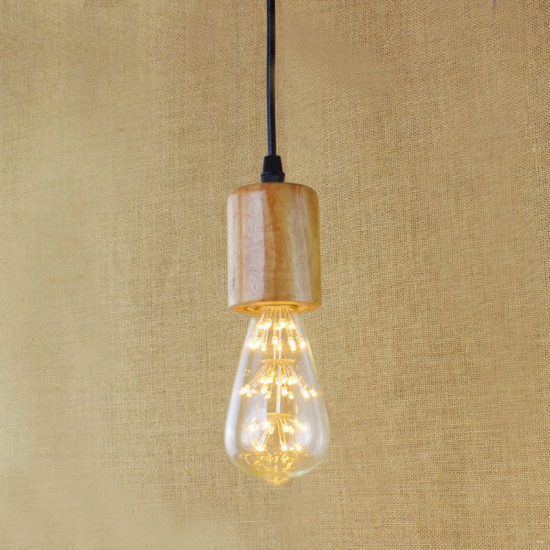 Простой подвесной светильник с одной головкой деревянный современный Кухонный