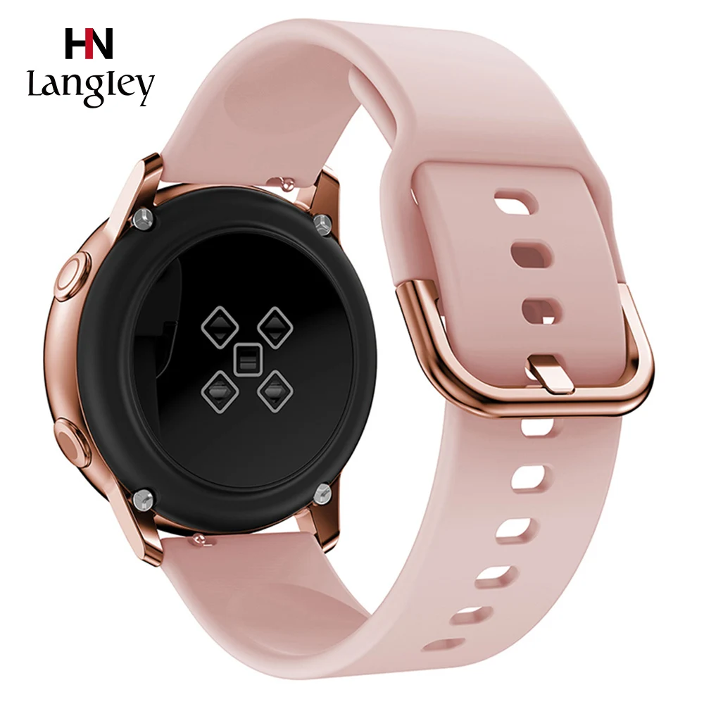 Ремешок силиконовый для Samsung Galaxy Watch 42 46 мм Gear S2 S3 S4 Frontier Ширина 20 22 с пряжкой