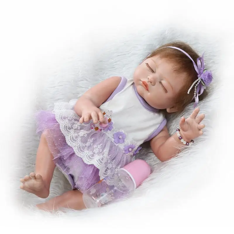 50 см силиконовые куклы Bebe Reborn Sleeping Girl 20 &quotмягкие виниловые водонепроницаемые