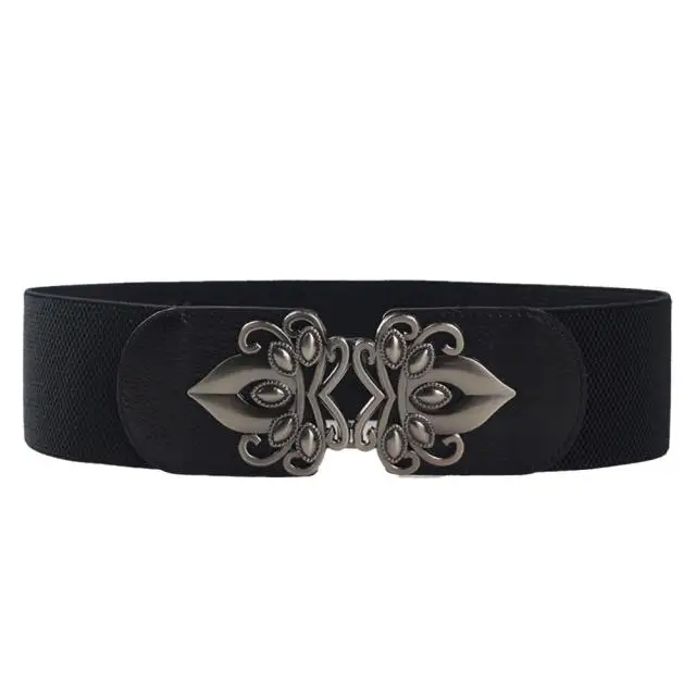 Модные элегантные женские серебряные пряжки для девушек широкий эластичный