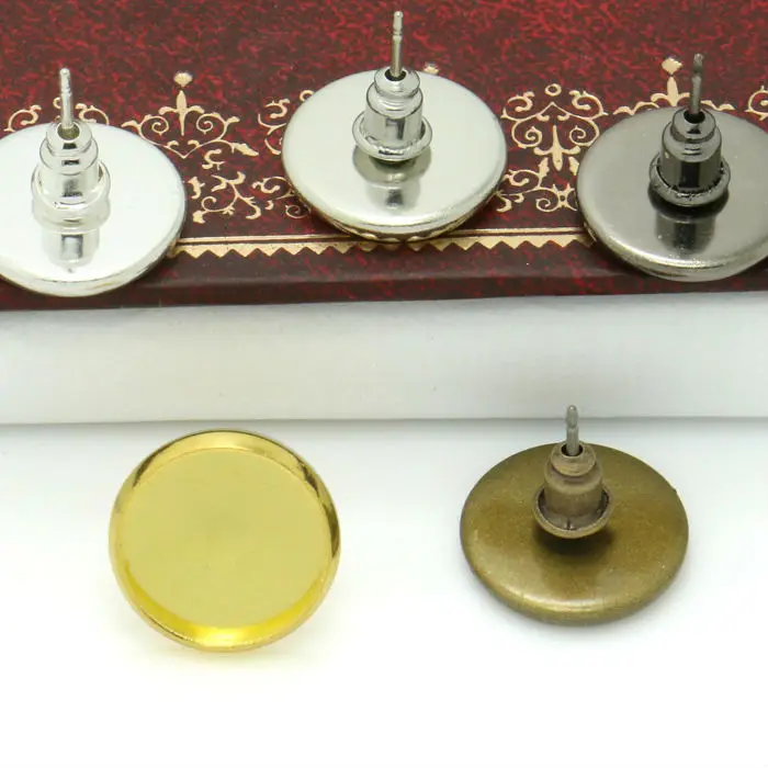 20 шт. серьга с пустым основанием Кабошон Камея База 12 мм Серьги плоским установка