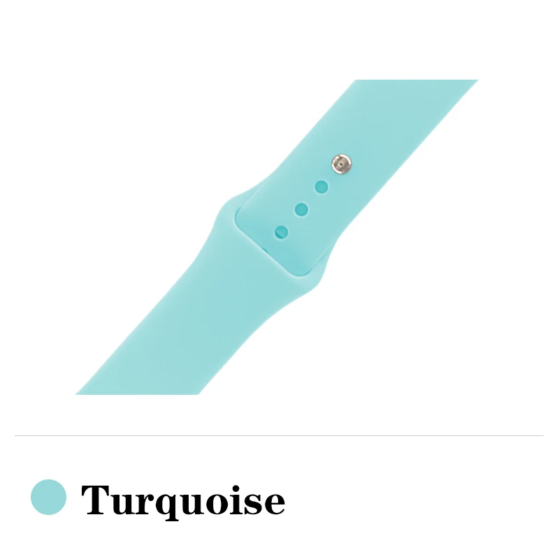 Turquoise Ремешок для Apple Watch Band 4 3 Iwatch Band 42 мм 38 мм 44 мм 40 мм силиконовый ремешок для часов оранжевые браслеты для девочек и женщин - Цвет ремешка: Turquoise