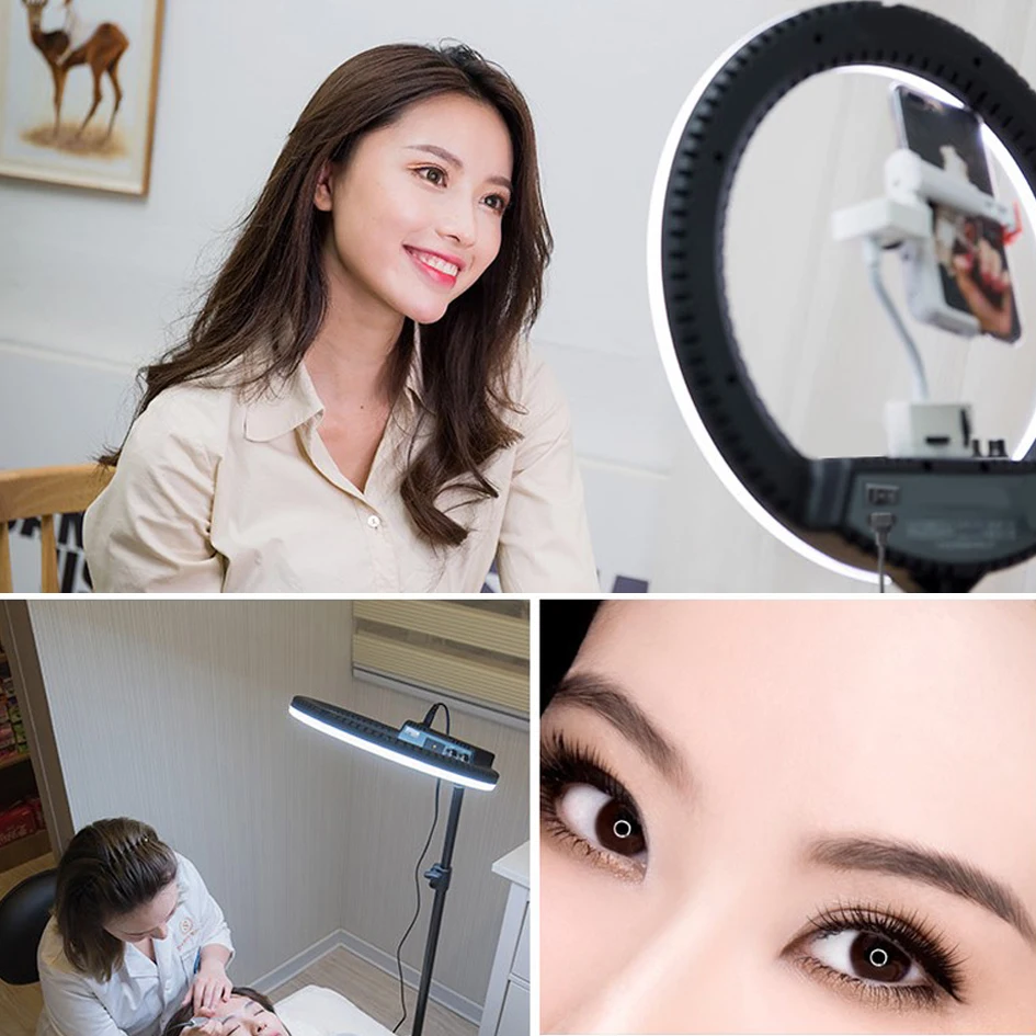 Светодиодный кольцевой светильник с плавным затемнением + Bluetooth-пульт сумка для