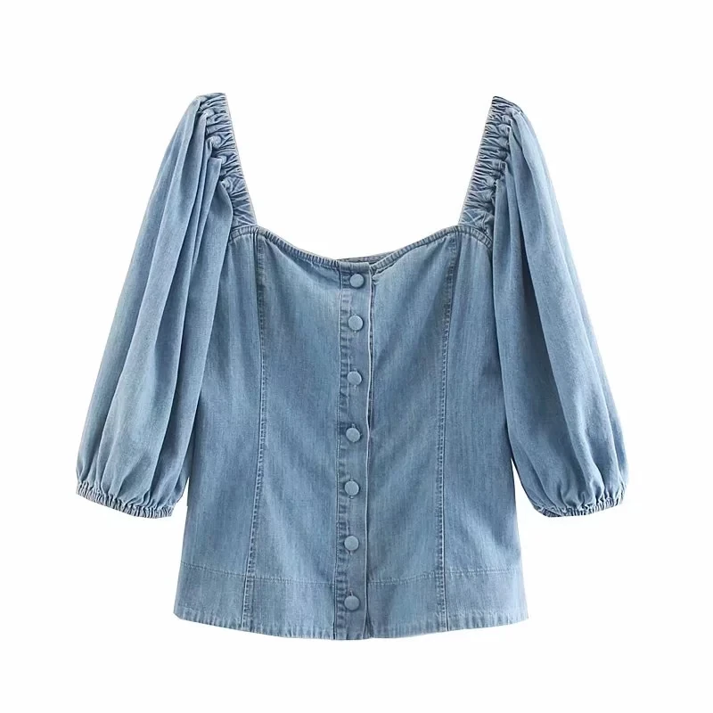 Northflow 2019 blusas блузка mujer de moda кимоно потертые джинсовые однотонные Блузы с