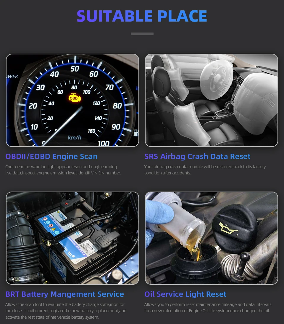VDIAGTOOL автомобильный диагностический VT600 OBD2 сканер инструмент рабочий бразильский автомобильный двигатель ABS SRS EPB кодирование OBD2 PK NT650 x100 pro crp129E