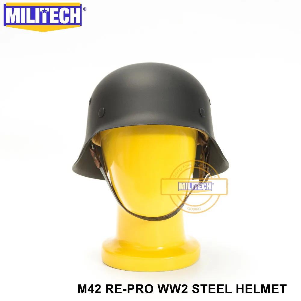 Черный Немецкий Стальной шлем M42 времен Второй мировой войны MILITECH немецкий
