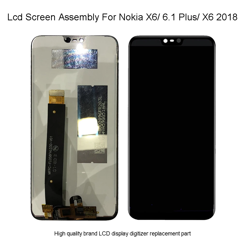 Качественный ЖК-дисплей для Nokia X6 2018 + кодирующий преобразователь сенсорного