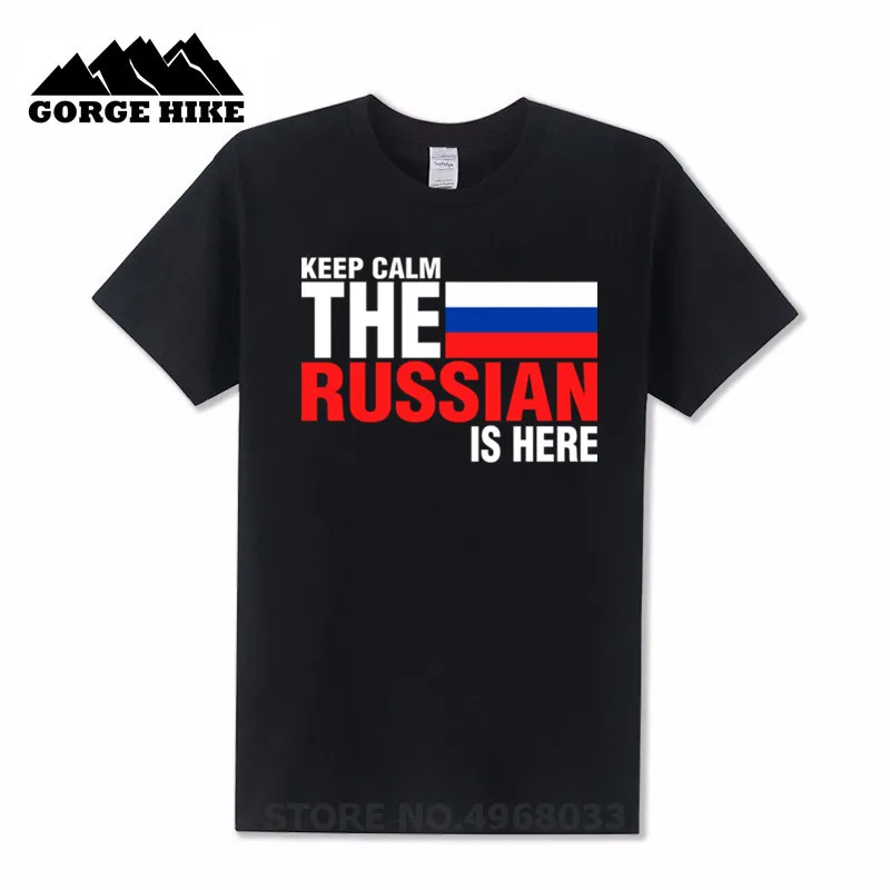 Мужская хлопковая футболка темно-серого цвета с надписью Keep Calm со страхом
