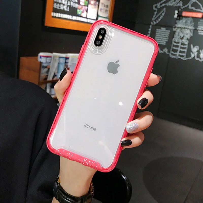Карамельный цвет, волнистая оправа, противоударный чехол для iphone 11 XS Max XR 6 6s 7 8 Plus, прозрачный TPU+ PC, жесткий защитный чехол для телефона