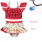 Новинка 2018, летнее платье-рубашка для косплея Моаны, платье принцессы с ожерельем для девочек, детский купальник vaiana, костюмы