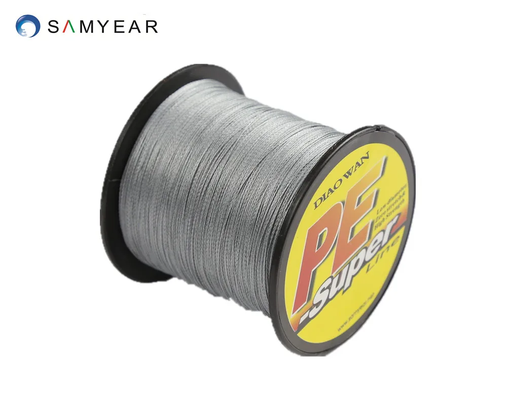 grey Промо-акция! 4 нити 300 м 10-100LB PE плетеная леска супер сильная многоволоконная леска много цвета на выбор-DIAOWAN - Цвет: grey