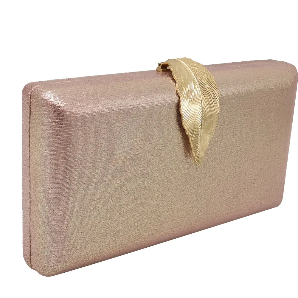 Boutique De FGG металлическая застежка в виде листа, женские модные клатчи на каждый день на цепочке, сумки через плечо, сумки через плечо, Женские официальные вечерние сумки