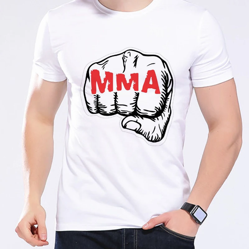 Мужские футболки с 3D принтом MMA футболка для здоровья клуба фитнеса базовый топ в