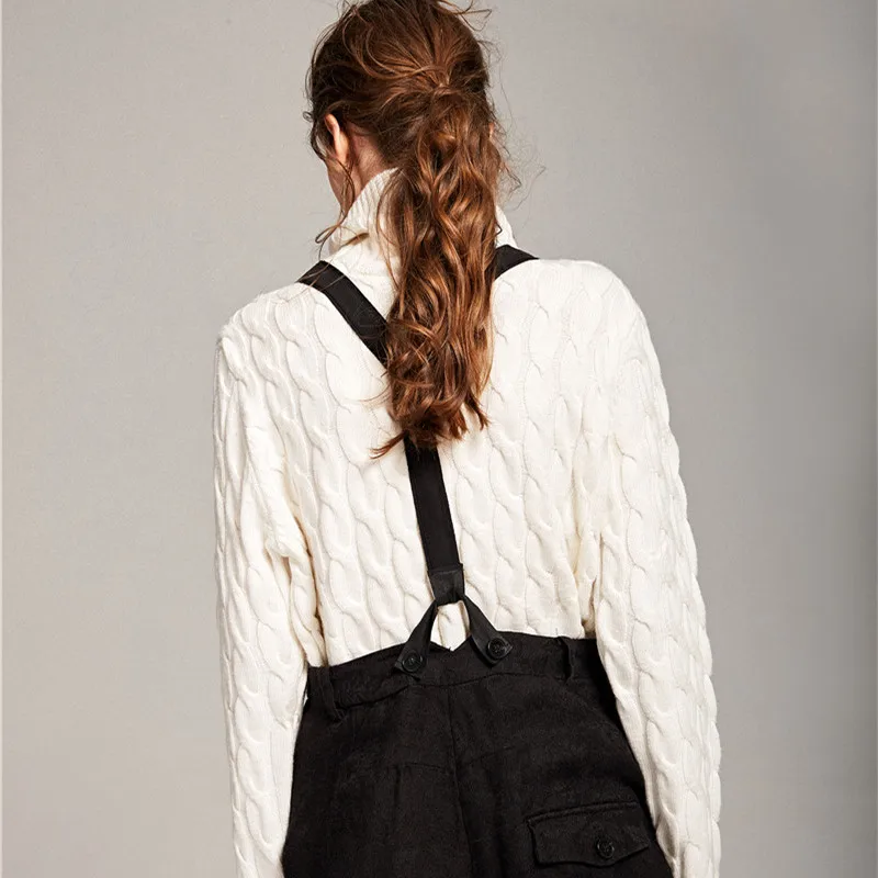 Женский свитер с высоким воротником осенне-зимний свободный кашемировый в