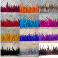 10yardslot 4 6 10 15cm height multicolor hackle feather trim fringe for crafts 13colours for choicerooster feathers