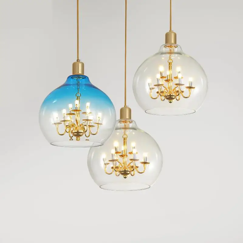 Скандинавские 9 головок Vintage Led Lamp личность железа искусство гостиной блики