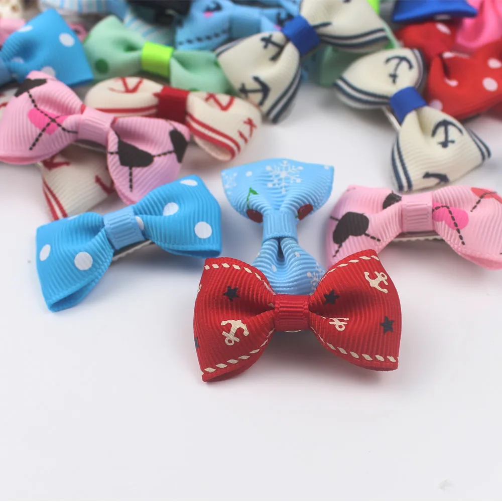20 цветов/упаковка банты для собак кошек заколка волос зажимы головных уборов