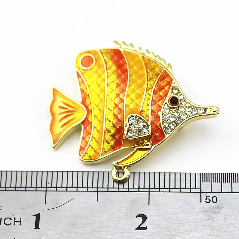 1 шт. Ретро bling Diy брошь Винтаж эмалированная Рыба значок булавки на лацканы для женщин год