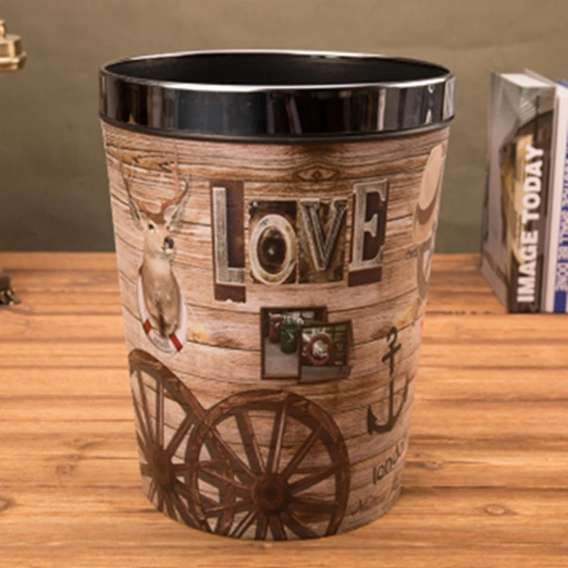 Ретро креативная Модная Бумажная корзина для дома гостиной спальни кухни ванной